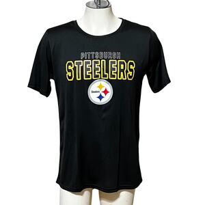 NWT NFL Official Pittsburg Steelers Football SS Black T-Shirt Size 18/20 Youth